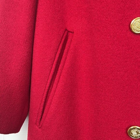 Vintage Forrani Red Double Breasted 100% Wool Long Coat Size 7/8 Petite‎ - Picture 6 of 16